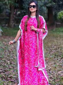 1 套女士新款仿丝条纹花卉印花海滩度假比基尼罩衫和头巾，非常适合旅行和日常使用 - 长袍、头巾