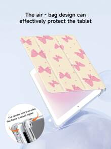 1 szt. Modne etui na tablet z różowym wzorem kokardy, kompatybilne z iPadem 10,2", iPadem Pro 11" 2021/2020/10. generacji, iPadem Mini 4/5/6, Galaxy Tab A8 10,5" 2022, MatePad 10,4"/Tab, z miejscem na ołówek, odporne na wstrząsy i funkcją podstawki. Mega świąteczne! Święto Dziękczynienia..Boże Narodzenie.Nowy Rok, limitowane