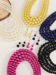 Exaggerated Multi-Layer Handmade Beaded Woven Bohemian European & Retro Style Necklace And Earrings, Suitable For Evening Party, Vacation, Women - Handmade - View 12