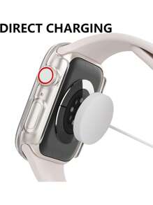 1pc PC Frame + Screen Protector 2-In-1 Hard Case, Minimalist Anti-Drop Watch Cover, Compatible With Apple Watch Series 10/9/8/7/SE/6/5/4/3/2/1, Fits 38mm/40mm/41mm/42mm/44mm/45mm/46mm/49mm (Watch & Strap Not Included) - Shell and Membrane - View 4