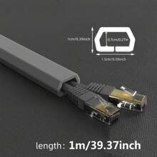 1pc 39.37inch/118.11inch Self-Adhesive PVC Cable Management Tube, Invisible Floor Wire Cover For Desk, Wall & Floor Installation, Home Decor Cable Concealment Channel