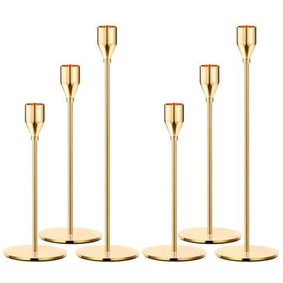 12pcs Metal Tapered Candle Holders - Variety Of Sizes, Sturdy & Stylish, Fits 3/4" Candles & LED Candles - Perfect For Christmas, Weddings, Parties, Dining Table Decor