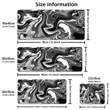 Gaming Mouse Pad XXL Extended Fluid Pattern Mouse Pad , Large Abstract Big Computer Mouse Mat Desk Pad With Non-Slip Rubber Base And Stitched Edge For Home Office-Black Fluid - Multicolor - View 3