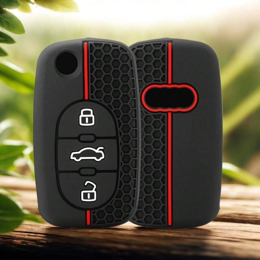 Key Case For Audi A1 A4 B6 A6 C5 Tt 8N Silicone Car Key Cover 3 Button Key Holder Keychain Accessories Protection