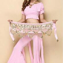 Outfits Belly Dance Glitter Sequins Tassel Skirts, Fashionable Dancing Waist Belt Skirts For Bellydance