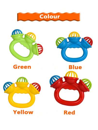 1 pièce Jouet éducatif à hochet pour enfants, hochet à 3 têtes, jouet de préhension pour 0-3-6-12 mois, 1 an, pour garçons et filles