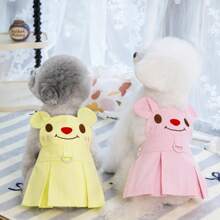 25 Embroidered Bear Dress, Princess Costume, Pet Clothes, Dog/Cat Dress, Animal Outfit, Bestselling Angel Wings Dress, Bestselling Denim Dress - Khaki - View 1