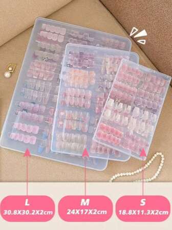 Handmade Nails Storage Box,Nail Display Case,Makeup Organizer,Press On Nail Boxes,Nail Display Case With 1 Roll Adhesive Tape,Press On Nail Packaging