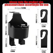 1PS Car Hook Car Seat Back Hook Multi-Functional Water Cup Holder Mobile Phone Stand Rear Row Storage Car Storage - Multicolor - View 8