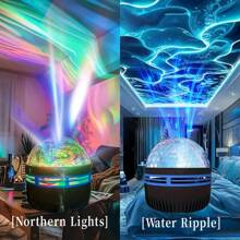 1pc Multifunctional Northern Lights Night Light - 7 Color Remote Control Projection, Dreamlike Bedroom And Living Room Ambiance, Ideal Holiday Gift