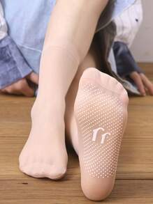 10 双女士圆点硅胶防滑超薄隐形短尼龙袜，透气，适合日常休闲穿着