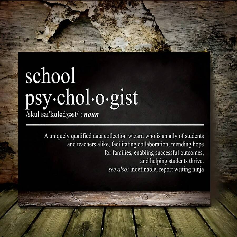 One Piece Of School Psychologist Definition Wall Art, Solid Color Print, For Memorial Day, Home Decorative Gift, 1 Pc Keywords Wooden Framed Canvas Painting-Thickness 2.25cm/0.9Inch, Home Gift Decoration, Room Decoration Aesthetic, Wall Decoration Art, Perfect Gift, Autumn And Winter Wall Decoration, Living Room Decoration, Bedroom Decoration, Kitchen Decoration, Entry Decoration, Bathroom Decoration, Direct Wall Painting, High Quality Wall Painting Poster - 黑與白 - 查看 1