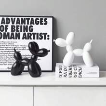 1pc Creative Balloon Dog Sculpture Modern Home Decoration Fashion Animal Art Accessories Collection Small Statues Bedroom Living Room Office Desktop Resin Decoration Gifts Birthday Graduation