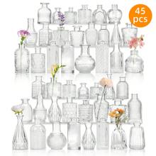 Tomnk 12/18/30/45/54pcs Glass Bud Vase Set, Small Vases For Flowers, Clear Bud Vases For Centerpieces Small Flower Vases In Bulk For Rustic Wedding Decorations Vintage Look Home Table Decor, Spring Home Decor - Multicolor - View 7
