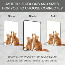 **22"X30" Brushed Nickel Frame Bathroom Mirror - Rectangular Wall Mirror With Rounded Corners, Tempered Glass, Shatter-Resistant, Rust-Proof - Suitable For Horizontal Or Vertical Hanging - Silver** Home Bathroom Decor