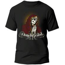 T-Shirt, Saints And Faith, Holy Death, Divine Majesty - 黑色 - 查看 1