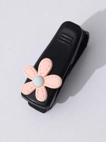 1pc Flower Decor Multifunctional Car Sun Visor Clip, Holds Sunglasses, Cards, Notes