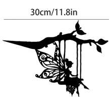 1 Stück einzigartiger Metall-Silhouetten-Fee-Schaukel, charmanter Fee-Anhänger aus Metall, Märchen-Themen Multifunktionale Gartendekoration, Besonderes Geschenk für Freunde und Familie