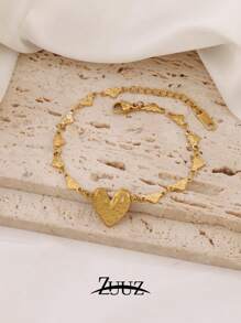 1 件朋克不锈钢心形吊坠手链女式镀金心形链式手链最佳朋友珠宝礼物 - 手鍊 - 查看 4