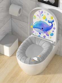 Cute Dolphin Sea Turtle Toilet Tank Sticker, Bathroom Decal Accessories, Floral Toilet Tank Decals, Home Room Decoration, Stickers, Wall Decal, Vinyl Decal For Home Decorations, Spring Decoration Items Refresh Your Home, Stickers Gifts Birthday Graduation Wall Decor Bathroom Decor Bedroom Decor Room Decoration Stuff Living Room Decor House Decor Home Decor Living Room Wall Art Wall Paper Personalised Stickers - Multicolor - View 8