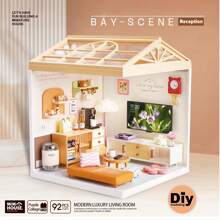 طقم منزل دمية مصغرة لل-DIY، مجموعة إنشاء مايكروسكوبي لمنزل الميك آب وتفاصيل الغرفة الداخلية بإضاءة LED، هواية وحرفة للبالغين هدايا فريدة للمراهقين