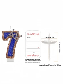 0-9 Number Decorative Candles, Blue Rhinestone Crown Decorative Candles, Birthday Cake Decorations, Party Candles, Atmosphere Party Supplies, Romantic Party Supplies, Birthday Candles, Valentine's Day, Solo Party, Graduation Party, Mother's Day, Father's Day, Easter, Football Party, Adult Gifts, Birthday Party, Etc. Cake Decorations, Baking Decorations, Creative Numeric Birthday Candles, Cake Birthday Decorative Candles, Valentine's Day Decor, Handmade DIY Gifts. A Handwritten Greeting Card As A Gift Is Included. - Multicolor - View 16