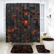 Zestaw 1/4 kreatywnych zasłon prysznicowych w kratkę, prezent na Dzień Matki, duchowy wystrój domu, wiosenno-jesienny wystrój, świąteczny wystrój, wysokiej klasy dodatek do łazienki, wodoodporny, nadający się do prania w pralce, 12 haczyków, niezbędny element wystroju łazienki, przegroda do wanny i łatwa w czyszczeniu konstrukcja, zapewniający odświeżające doznania w łazience. Akcesoria łazienkowe na powrót do szkoły - Wielokolorowe - Zobacz 3