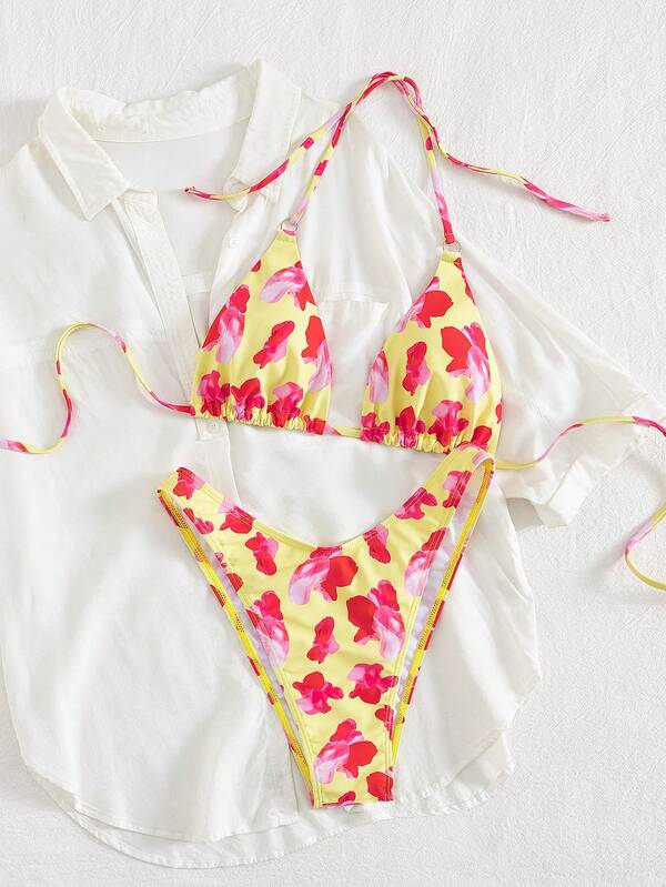 2pcs/Set Sexy Women Bohemian Style Bikini Swimwear Set