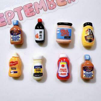 8 件可爱食物风格冰箱贴，个性化冰箱贴纸，适用于厨房、办公室、白板、储物柜、洗碗机、厨房装饰、家居装饰、节日和派对礼物