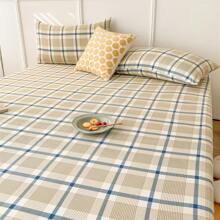 1入組格子圖案床笠，臥室現代織物床笠 - 彩色 - 查看 8