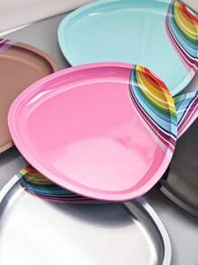 Stainless Steel Manicure Tool Tray, Triangular Color Mixing Palette Tray For Nail Art Tool Storage, Home Desk Organizer Tray - Multicolor - View 3