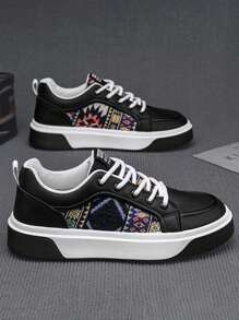 2025 春季新款男士休闲滑板鞋，时尚百搭厚底网眼鞋，适合青少年夏季休闲、户外运动、度假旅行、毕业礼物或生日礼服配饰 - 彩色 - 查看 18