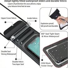 1pc Waterproof Phone Pouch, Large Waterproof Telephone Case, Universal Waterproof Phone Dry Bag, Compatible With IPhone, All Smartphones, Black