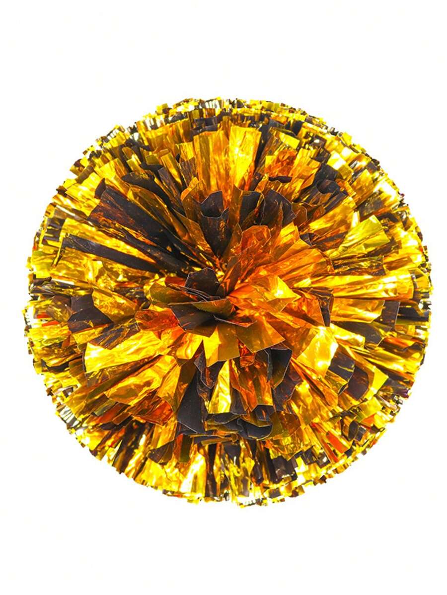 1pc Cheerleading Pom Poms Hand Finger Cheer Balls Pink And White Gold Silver Dance Pompoms Accessories - Multicolor - View 1