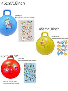 45cm/18inch/55cm/22inch Bouncy Hopper Balls With Handle For Kids, Ride On Toys Balls For Toddlers 1-3 & Kids 4-8, 1 Pack Hopper Ball 18 Inch Size For Kids Jumping Sports Ride Games Balance Exercise Indoor Outdoor Fun
