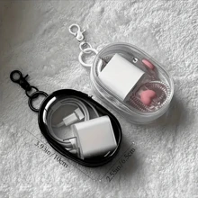 1pc Compact Transparent Cable Organizer Box - Store And Manage Data Cables, Chargers, Earphones, And Accessories With Ease - Portable, Mini, And Space-Saving Design For Home, Office, Or Travel