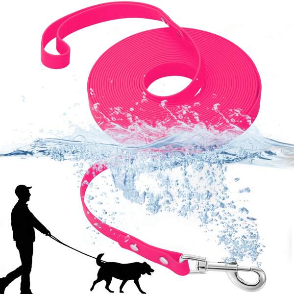 PVC Hundeleine wasserdicht lange Hundeleine einfach zu reinigende Leine reflektierend für Rückruf Training Tracking für kleine, mittlere und große Hunde