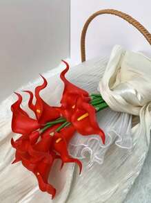 1/3/5pcs Of Artificial Calla Lilies Bouquets Are Suitable For Being Used As The Handheld Bouquets For Brides And Bridesmaids At Weddings, The Bridal Bouquet At Weddings, Anniversary Gifts, Valentine's Day Presents, Party Decorations, Table Flower Arrangements For Baby Showers, Home Decorations, And The Centerpieces Of The Dining Table During Easter And Mother's Day Birthday Graduation