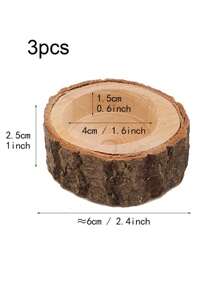 3/6 件装未加工天然木质乡村茶灯烛台，适合桌面装饰，可作为生日毕业礼物送给妈妈 - 彩色 - 查看 17