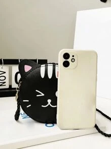 A Custom Crossbody Bag With A Personalized Name Or Holiday Message. Customize Your Own Bag. Casual, Versatile And Interesting Cross-Body Made Of Pu Material Zipper Closure In The Shape Mini Cute Cartoon Cat. Lipstick Coin That Can Be Worn On One Shoulder Across Body. Suitable For Girls' Daily Use, Going Out, Traveling, Shopping. Name, Letters, Lucky Numbers, Etc. - Multicolor - View 7