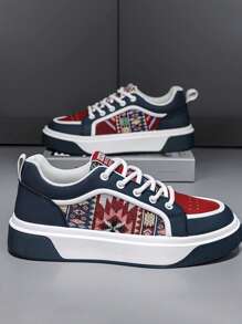 2025 春季新款男士休闲滑板鞋，时尚百搭厚底网眼鞋，适合青少年夏季休闲、户外运动、度假旅行、毕业礼物或生日礼服配饰 - 彩色 - 查看 4