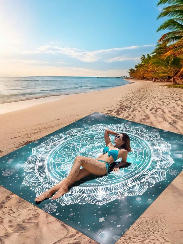 1 Stück neue wasserfeste und sandbeständige Digital Bedruckte Picknick Matte/Strandtuch, modisches und frisches Muster, geeignet für Camping und Picknicks