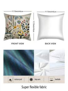 Bộ 2 vỏ gối trang trí họa tiết hoa, kiểu thêu truyền thống, chất liệu polyester mềm mại, có khóa kéo, giặt máy được, phù hợp cho phòng khách, phòng ngủ, ghế sofa - Màu hồng, xanh dương, vàng, xanh lá cây - Không thêu - Nhiều màu - Xem 6