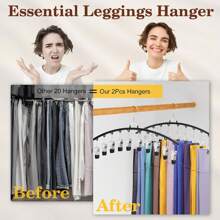 2 Packs Legging Organizer For Closet, Ginyoyo Metal Gym Clothes Organizer With 20 Clips Holds 20 Leggings, Hangers Space Saving, Closet Organizers And Storage, Room Organization Essentials, Black