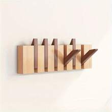 1pc Wooden Piano Keyboard Wall Shelf, Foldable Hook Coat Rack, Rustic Hanger For Bedroom, Entryway, Hallway, Storage, Wall Decor Aesthetic Room Decoration