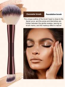 7/5/3件套软毛化妆刷套装，包含散粉刷、腮红刷、轮廓刷、粉底刷、鼻刷、眼影刷、眉刷、唇刷、细节刷，化妆刷套装，化妆刷套装，化妆刷套装，全套化妆刷，化妆刷套装，全套化妆工具，化妆刷套装，化妆刷礼盒套装 - 酒紅色 - 查看 5