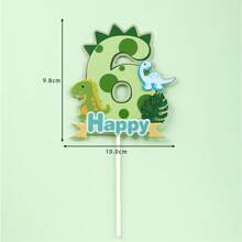 7 件场景蛋糕装饰霸王龙装饰和恐龙数字卡组合套装生日派对蛋糕装饰道具 - 多色 - 查看 17