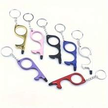 2 piezas Correas con pantalla táctil para llavero para hombres - Llavero multiherramienta de aleación y plástico EDC, diseño sin contacto con recubrimiento antiarañazos, accesorios organizadores de llaves tácticos, regalo para papá/él (sin accesorios)