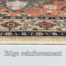 Alfombras lavables de 8 x 10 para dormitorio, alfombra decorativa para el hogar resistente a las manchas, alfombras plegables ligeras, alfombras bohemias para dormitorio y sala de estar - Clásico rojo-verde - Ver 2