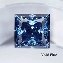 1 qt 5,5x5,5 mm Piedra de moissanita de corte princesa de 1 pieza/2 piezas/5 piezas al por mayor, claridad VVS1, color verde y azul nuevo, para la fabricación de joyas y engastado de gemas